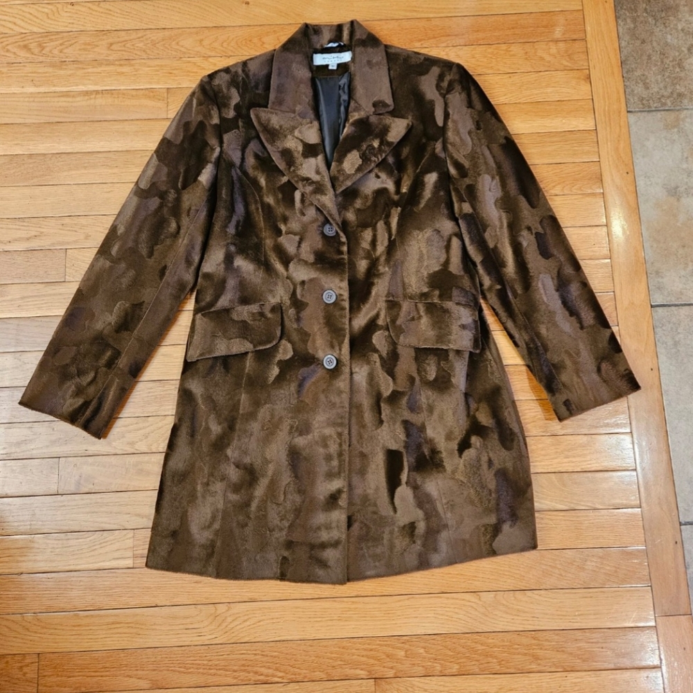 Mitsu London England Retro Faux Fur Coat M